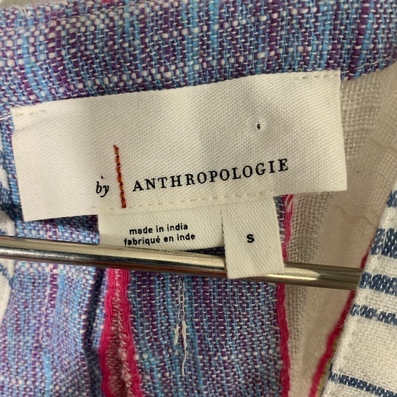 Anthropologie cotton blend multi-color striped sleeveless tank top blouse S - Picture 5 of 7